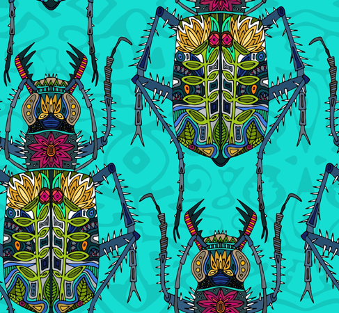 Flower Beetle Turquoise