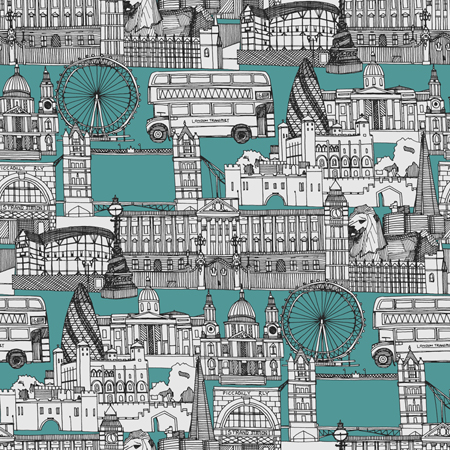 London Toile Blue