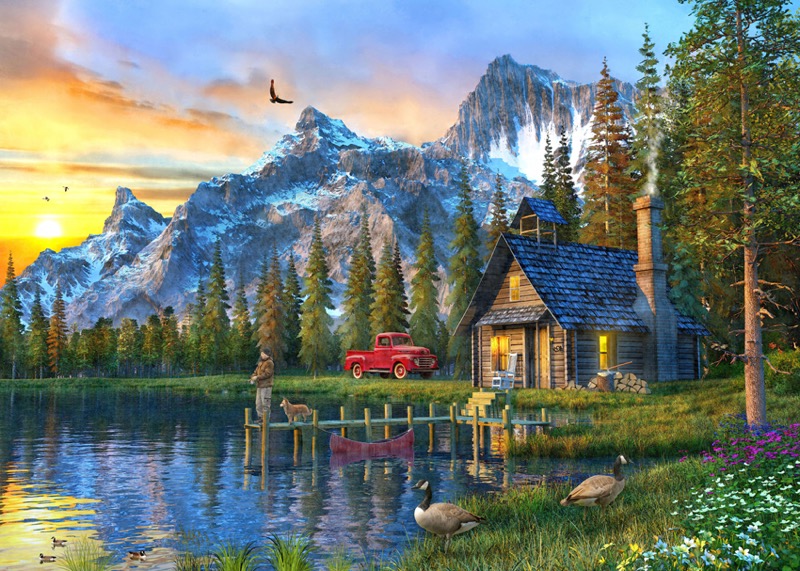 Sunset Log Cabin