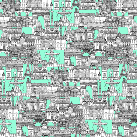 Paris Toile Acquamarine