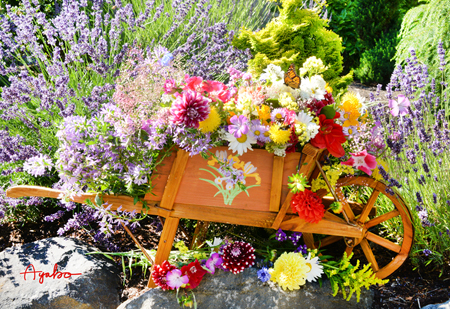 Wheelbarrow Flower Bouquet