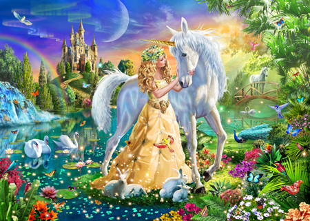 Princess and Unicorn at Twilight