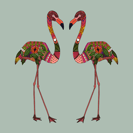 Two Flamingos