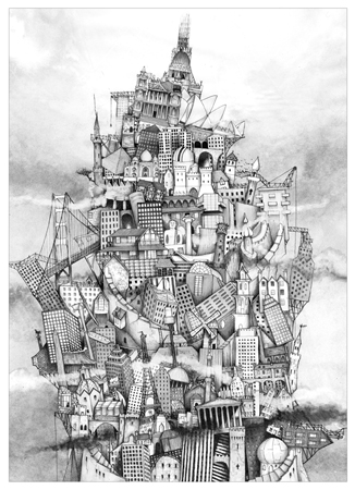 Towers Black and White