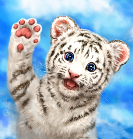 Hi Five White Tiger