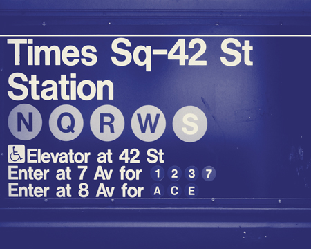 Times Sq Station Sign Blue