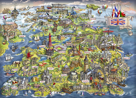 lllustrated Map of the United Kingdom