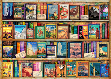 US Travel Guidebook shelf