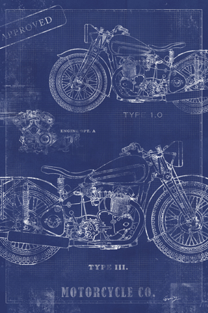 Blueprint Motorcycle Blue