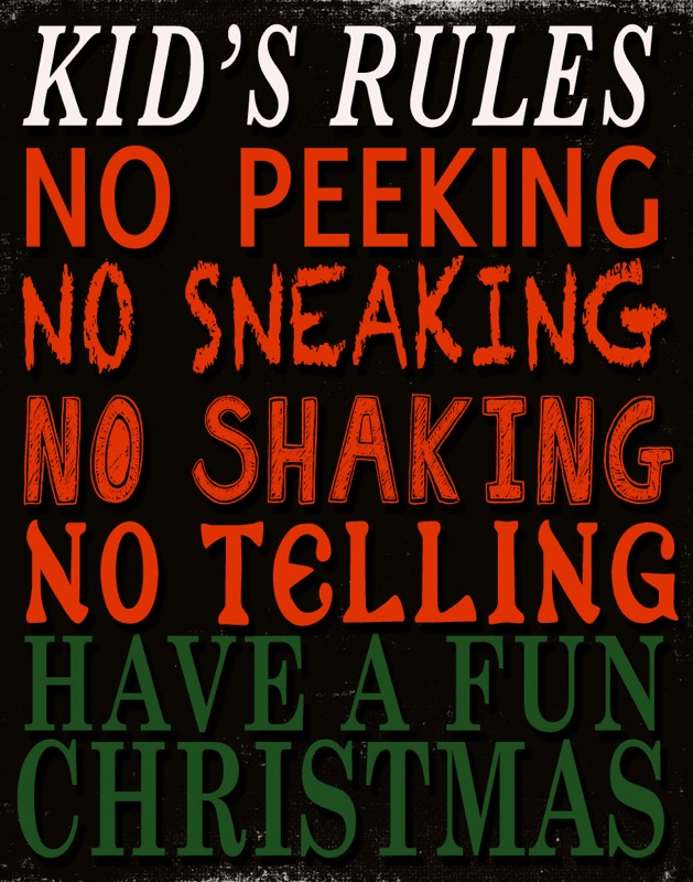 Kid’s Rules list