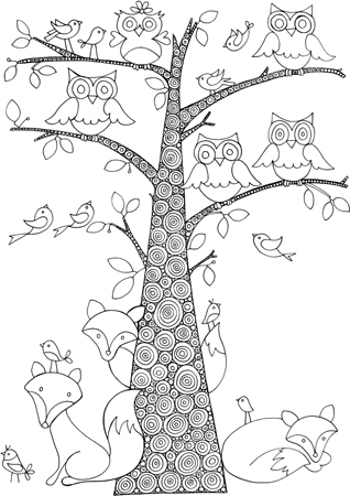 Fow, Owls, Birds and Tree