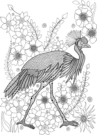 Garden Crowned Crane