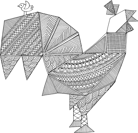 Origami Rooster