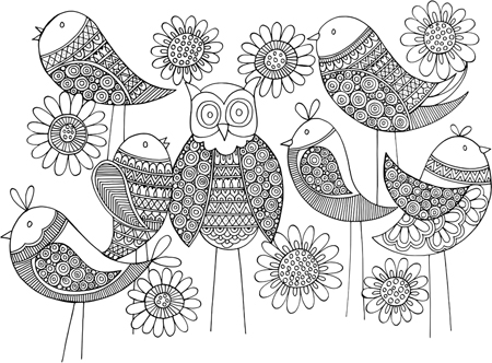 Owl and Birds Pattern