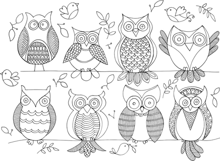 Owl on Wire Pattern