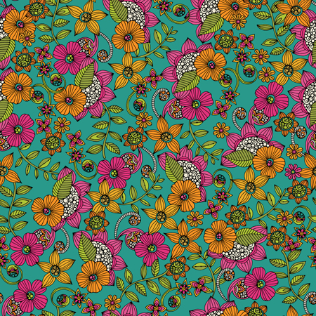 Maria Green Flower Pattern