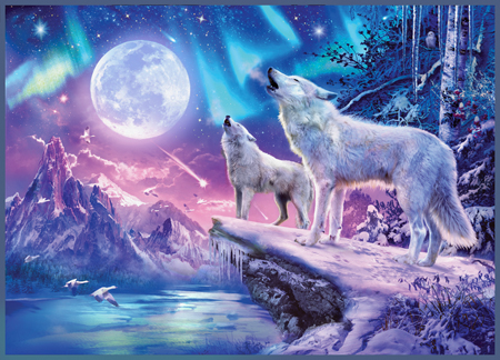 Wolves and Northern Lights