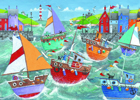 Colourful Boats Coastal Jigsaw