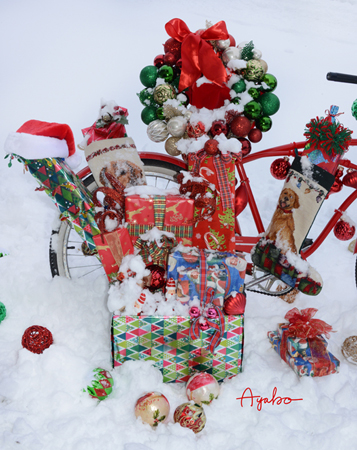 Christmas Presents with Red Bicycle