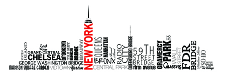 New York Text Skyline