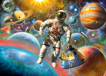 Astronaut Floating in Space