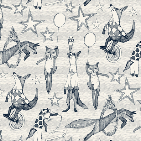 Foxy Circus Indigo Ivory