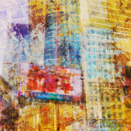 City Collage – New York Red on Yellow