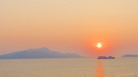 Sunset Napoli Ferry