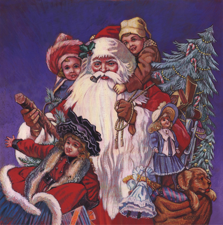 Victorian Children and Santa