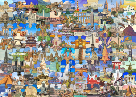 Puzzle Within A Puzzle – World Landmarks