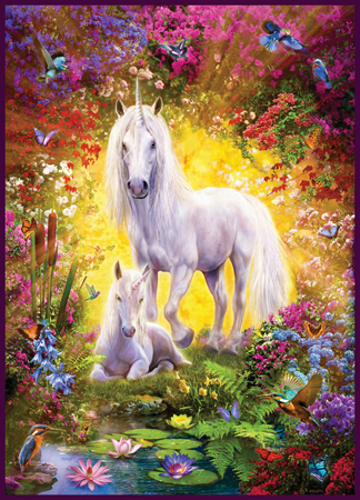 Unicorn and Foal with Flowers