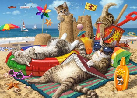 Cats On The Beach