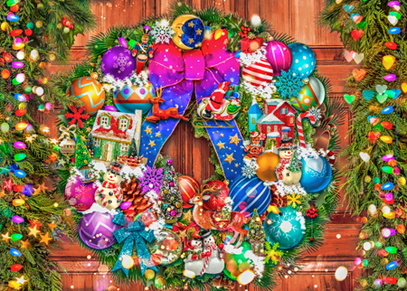 Vintage Fun Christmas Wreath