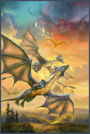 Dragons Over The Landscape