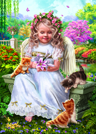 Angel With Kittens