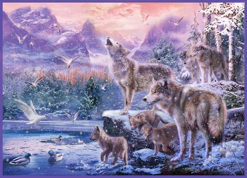 Wolves On Winter Mountains