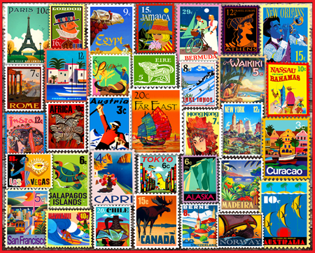 Exotic Travel Stamps