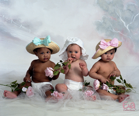 Three Babies in Hats