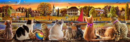 Cats on the Quay Panoramic