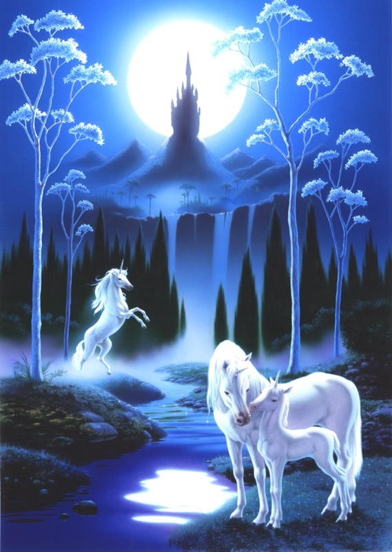 Moonlit Unicorn & Foal