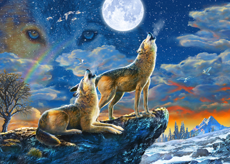 Wolves Howling at the Moon