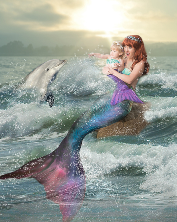 Mermaid Mama Dolphin Splash