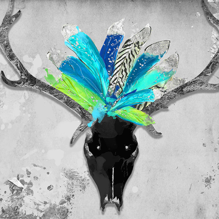 Blue Feathers Antlers