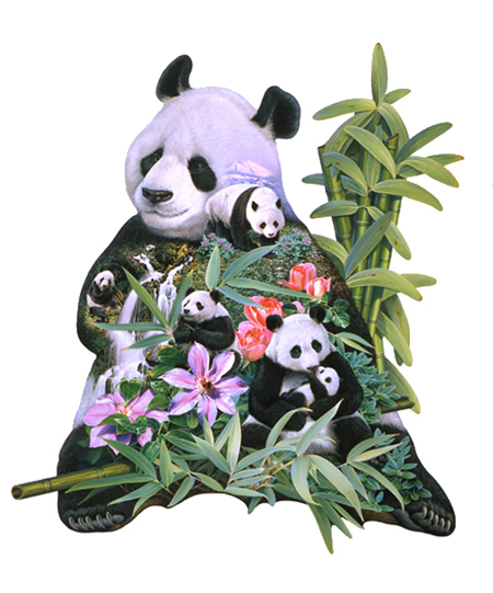 Panda Puzzle Shape