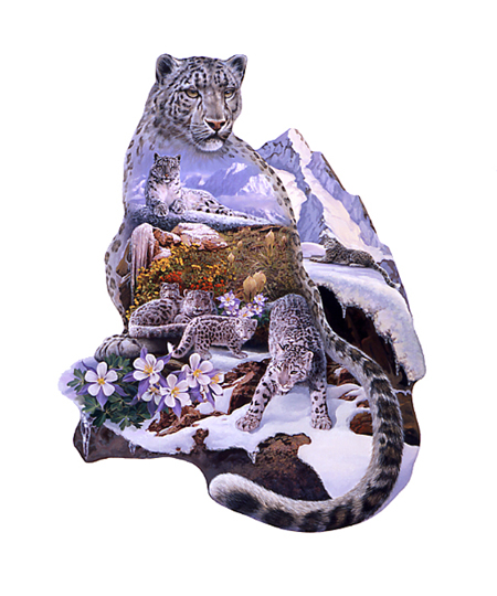 Snow Leopard Puzzle Shape