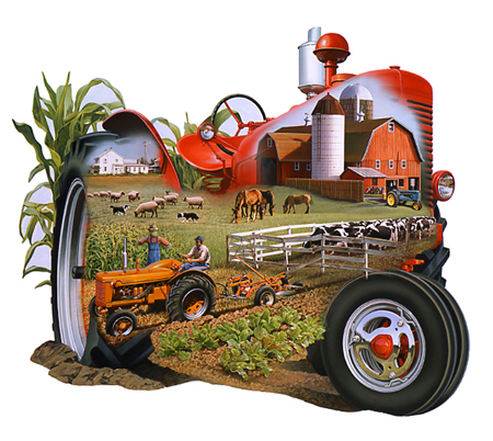 Tractor Puzzle Shape