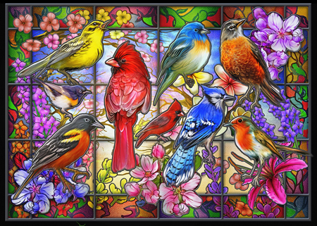 Stained Glass Birds