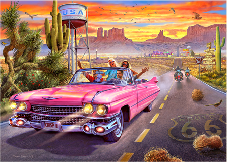 Route 66 Pink Convertible