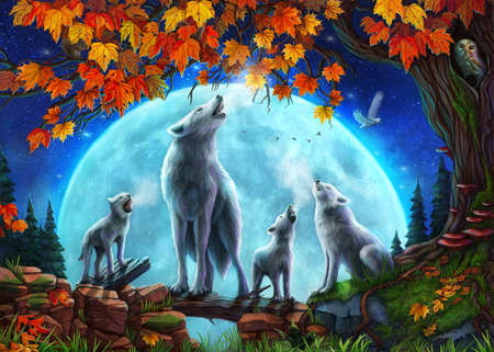 Autumn Moon Wolves