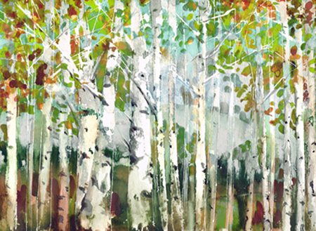 Abstract Birch Trees